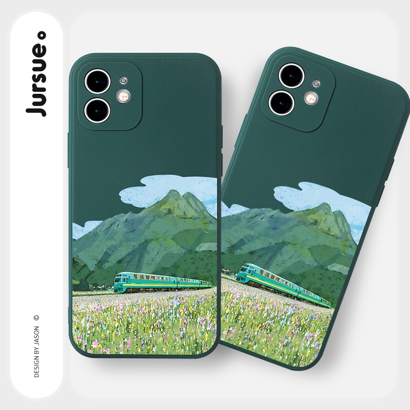 Ốp lưng JURSUE silicon mềm chống sốc hình dễ thương đẹp cho iPhone 13 12 11 Pro Max SE 2020 X XR XS 8 7 ip 6S 6 Plus Y1953