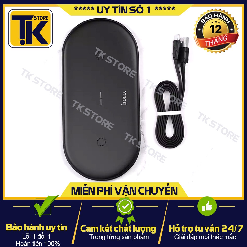Đế Sạc Nhanh Không Dây Hoco CW23 10W 2 In 1 Kèm Cáp X5 Type C – BẢO HÀNH CHÍNH HÃNG