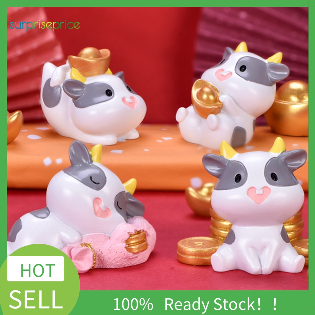 Mô hình bò sữa thu nhỏ trang trí phong cảnh/xe hơi/làm quà tặng tiện dụng