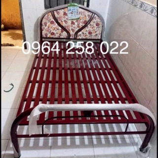 Giường sắt khung tròn ngang 1m dài 2m sài gòn