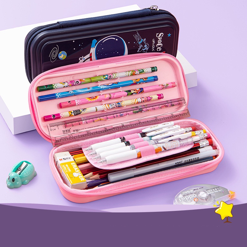 Hộp đựng bút SOSAMA hộp bút cute nhiều ngăn đa năng hình hoạt hình cho học sinh kèm quà tặng SP-001363