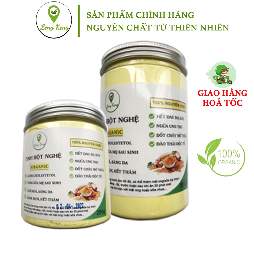 Tinh Bột Nghệ Nguyên Chất Organic LengKengFarm Từ Bột Nghệ Tươi 1kg