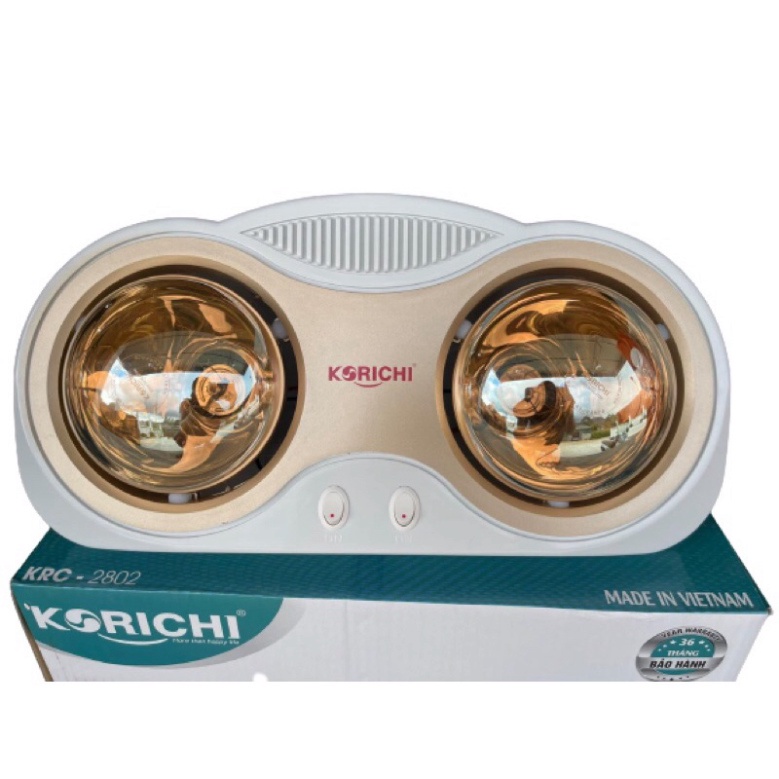 Đèn sưởi nhà tắm Korichi-KRC 2802 hàng xịn loại 1, không chói mắt,  nhựa sáng bóng chống chảy ( 2 bóng)