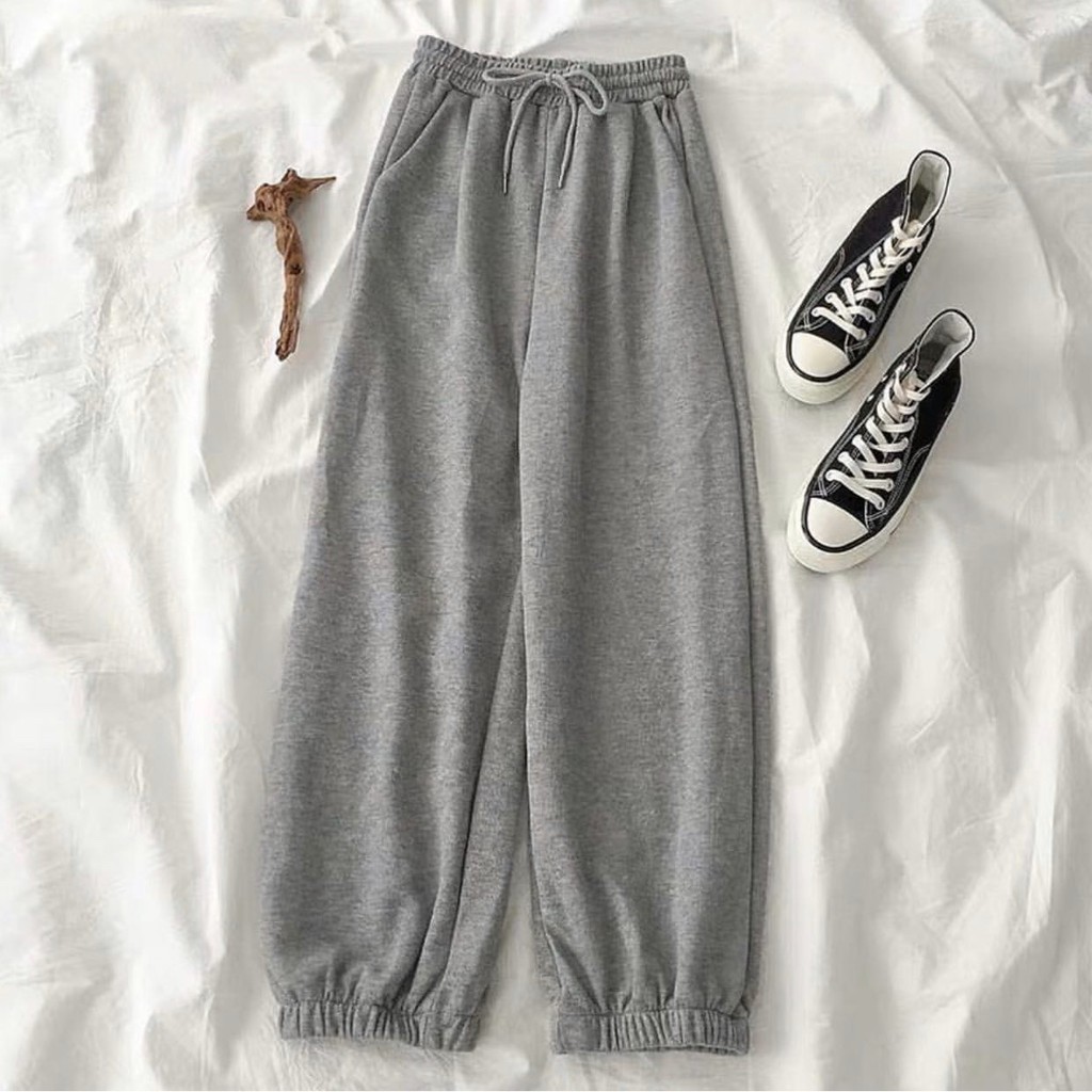 Quần Jogger Ống Túm SIMPLE Ulzzang Cạp Cạo Vải Thun - Kiểu quần ống rộng nữ thể thao Unisex Leevin Store | BigBuy360 - bigbuy360.vn