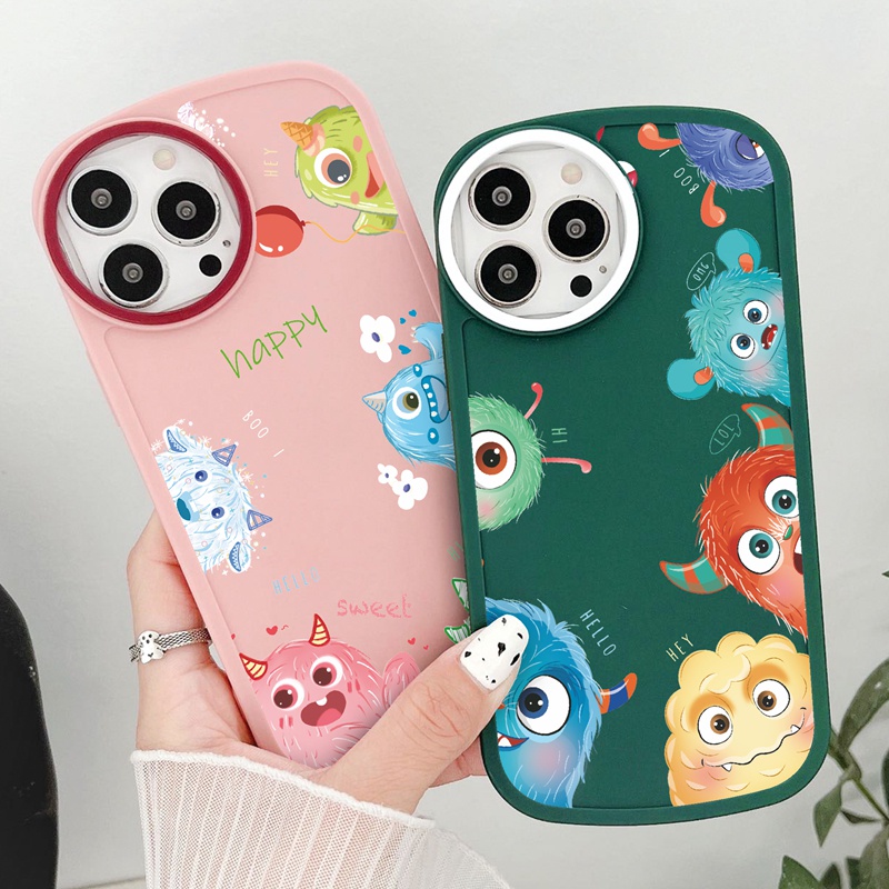 Suntaiho Ốp lưng iphone  Ốp điện thoại  silicon mềm in hình quái vật hoạt hình thích hợp cho iPhone 11 13 11 12 7 + 8 + XR