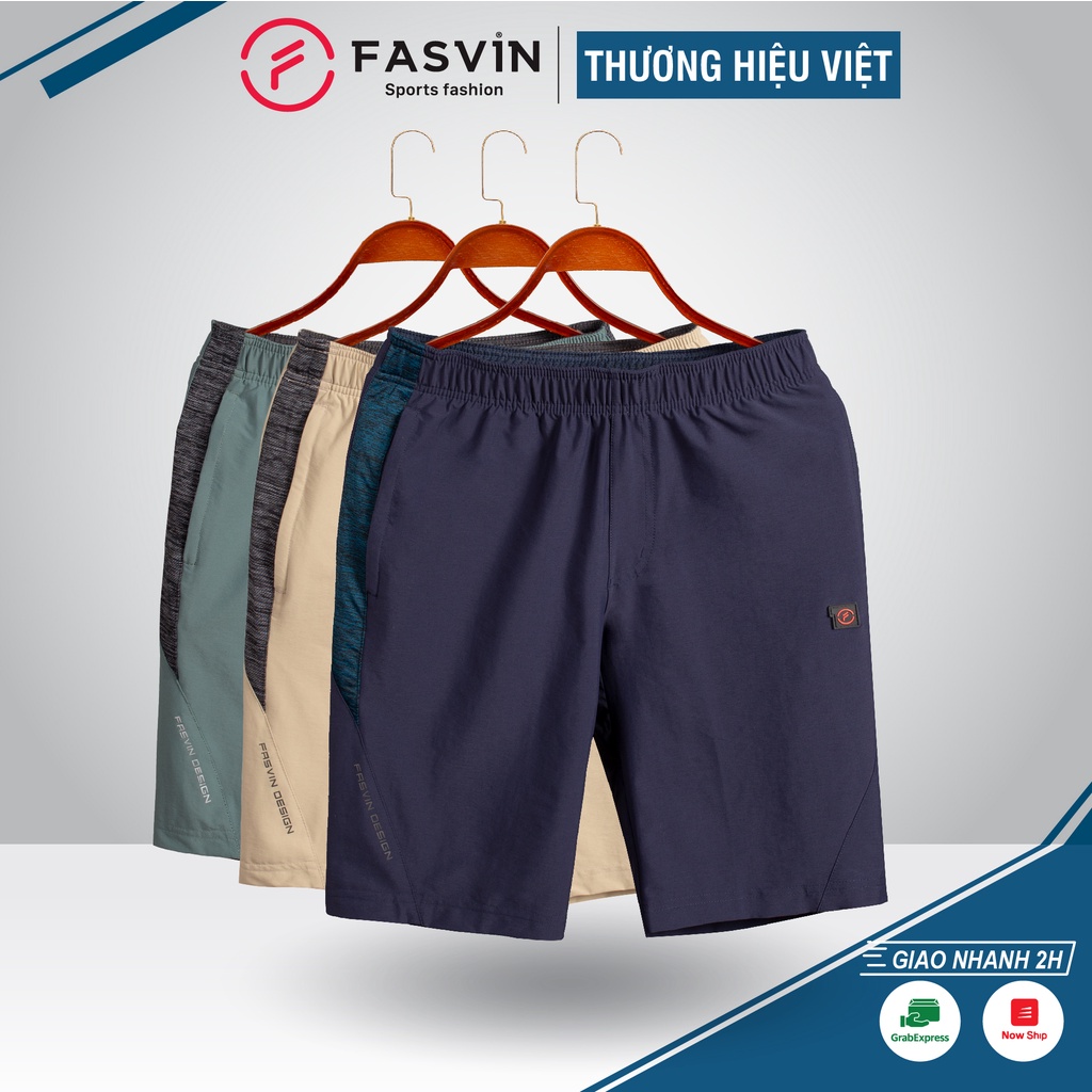Quần lửng nam Fasvin T21437.HN vải gió co giãn mềm mát tiện dụng thể thao hay mặc nhà