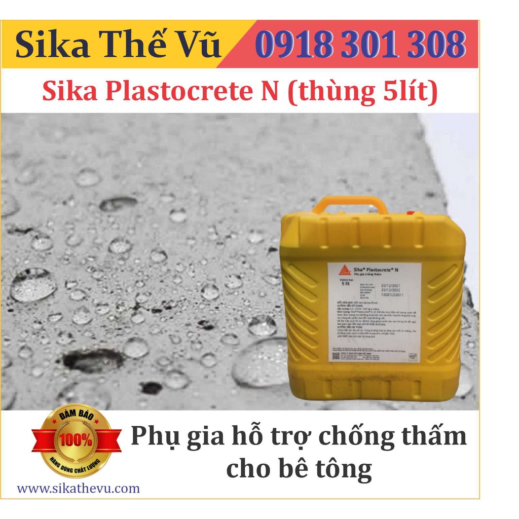 Sika - Chống thấm bê tông - Plastocrete N (Can 5 lít) SIKA THẾ VŨ