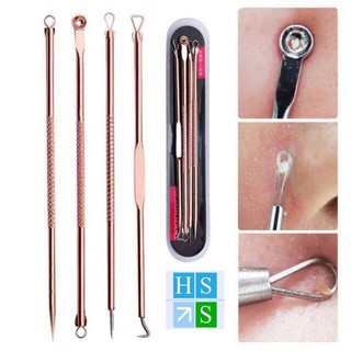 Bộ dụng cụ nặn mụn 4 cây 8 đầu đa năng và tiện dụng