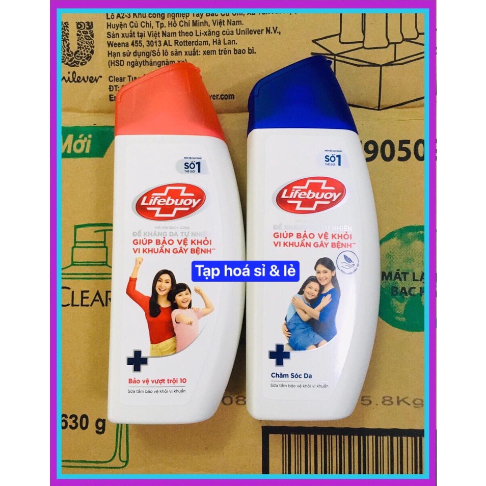 Sữa tắm kháng khuẩn Lifebuoy đỏ/ xanh 250g