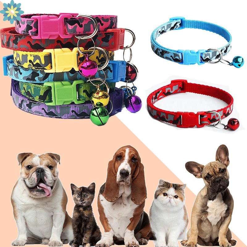 Vòng Đeo Cổ Họa Tiết Rằn Ri Có Chuông Dùng Cho Thú Cưng