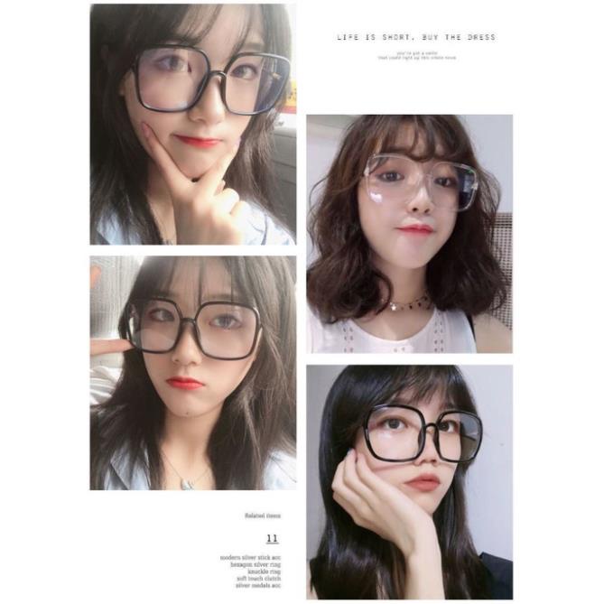 Kính Thời Trang Hàn Quốc Gọng Vuông To Tròn Hot Trend D75