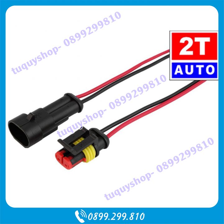 Giắc nối dây điện 2 chân chống nước dùng cho xe máy xe hơi ô tô, điện dân dụng 220v, SKU:179-1