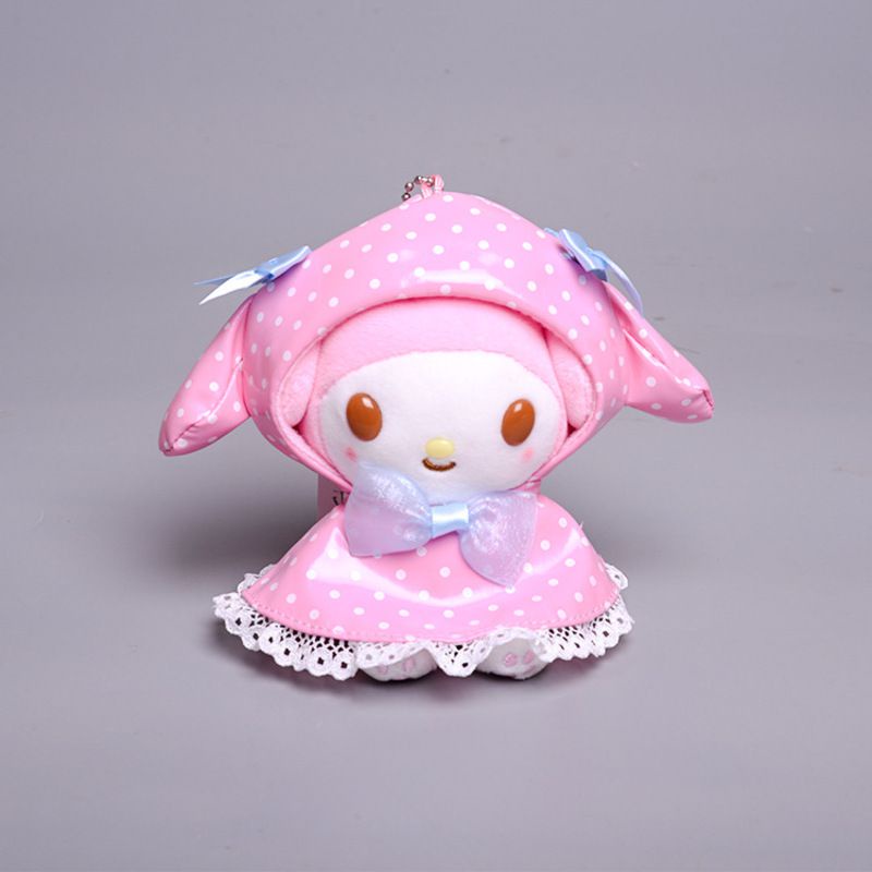 12cm/10cm Sanrio Kuromi Plush My Melody Raincoat Plush Doll Pendant Backpack Ornament Decor girl Gifts