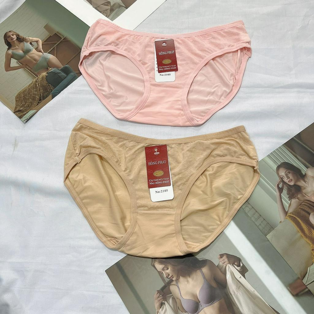 Quần lót nữ thun lạnh trơn cao cấp 2105 cạp thấp lưng chất liệu mềm mịn thoáng mát size 40kg-55kg
