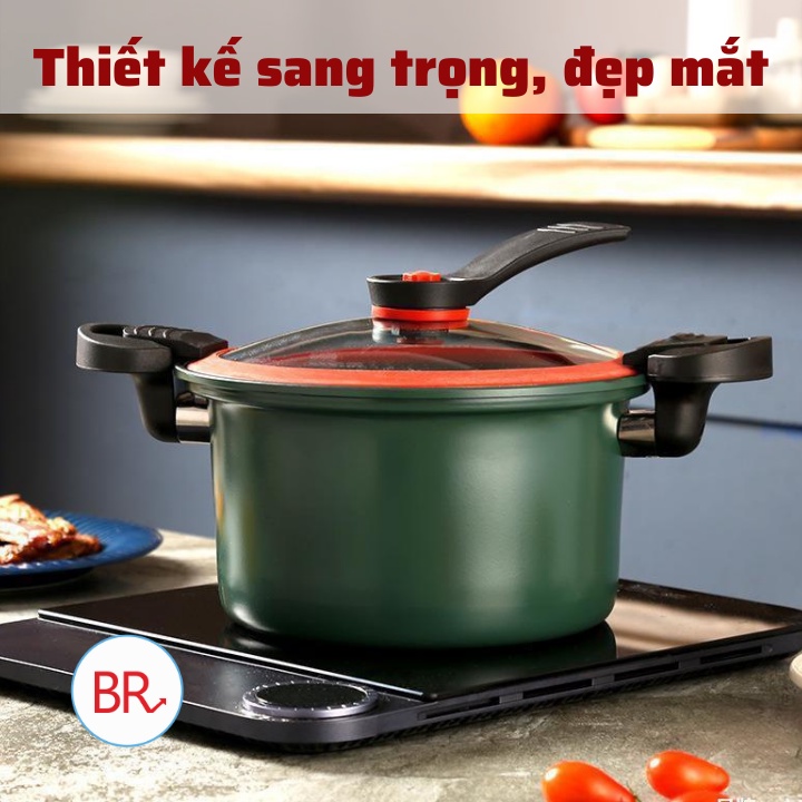 Nồi áp suất đa năng dung tích 3,5l - Nồi áp suất chống dính kiểu dáng hàn quốc Br01689