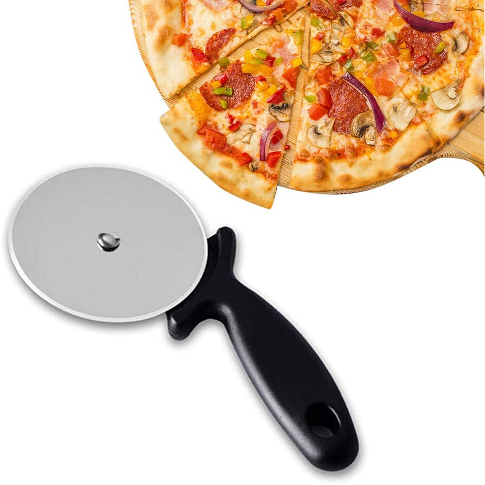 JOSMOMO 1pc Máy cắt bánh Pizza-Máy cắt bánh pizza nhà bếp cao cấp-Siêu sắc bén, dễ dàng làm sạch Máy cắt bánh pizza, bánh pizza, màu đen