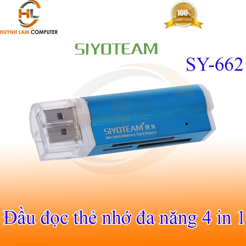 Đầu đọc thẻ nhớ đa năng USB 4 in 1 662 cho TF M2 MicroSD MMC SDHC(màu Ngẫu nhiên)