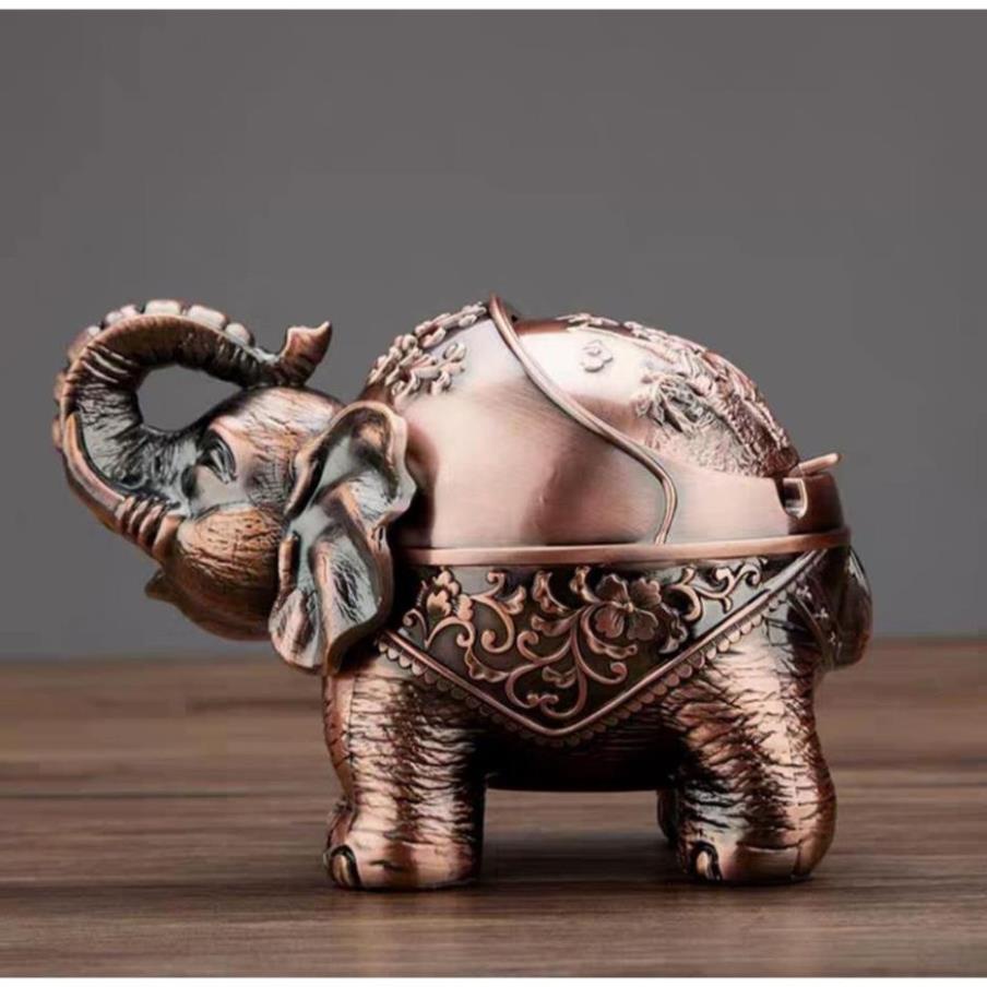 Gạt tàn thuốc lá 💖FREESHIP💖Gạt tàn thuốc có nắp hình con voi giả cổ sang trọng