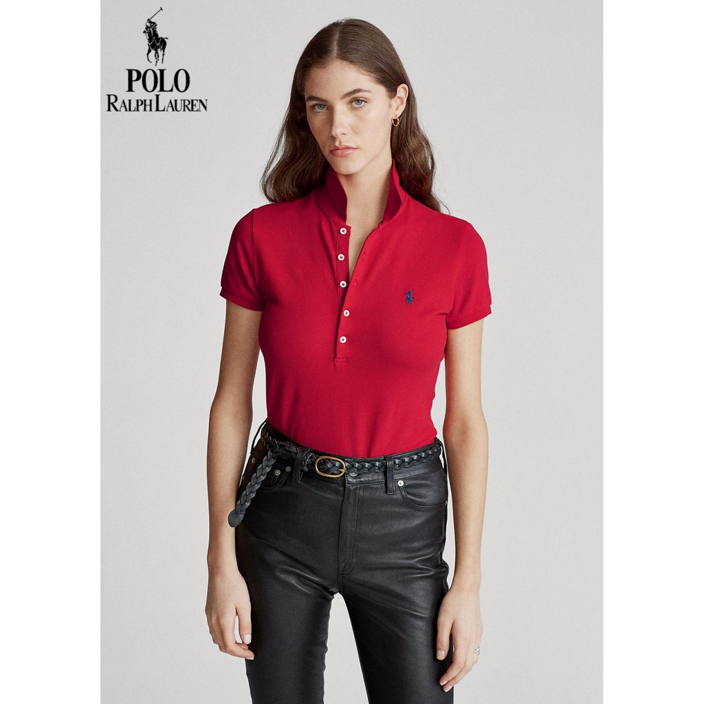 áo polo 100% Cotton Tay Ngắn Thêu Hình Ralph Lauren Thời Trang 2020 Dành Cho Nữ 👌