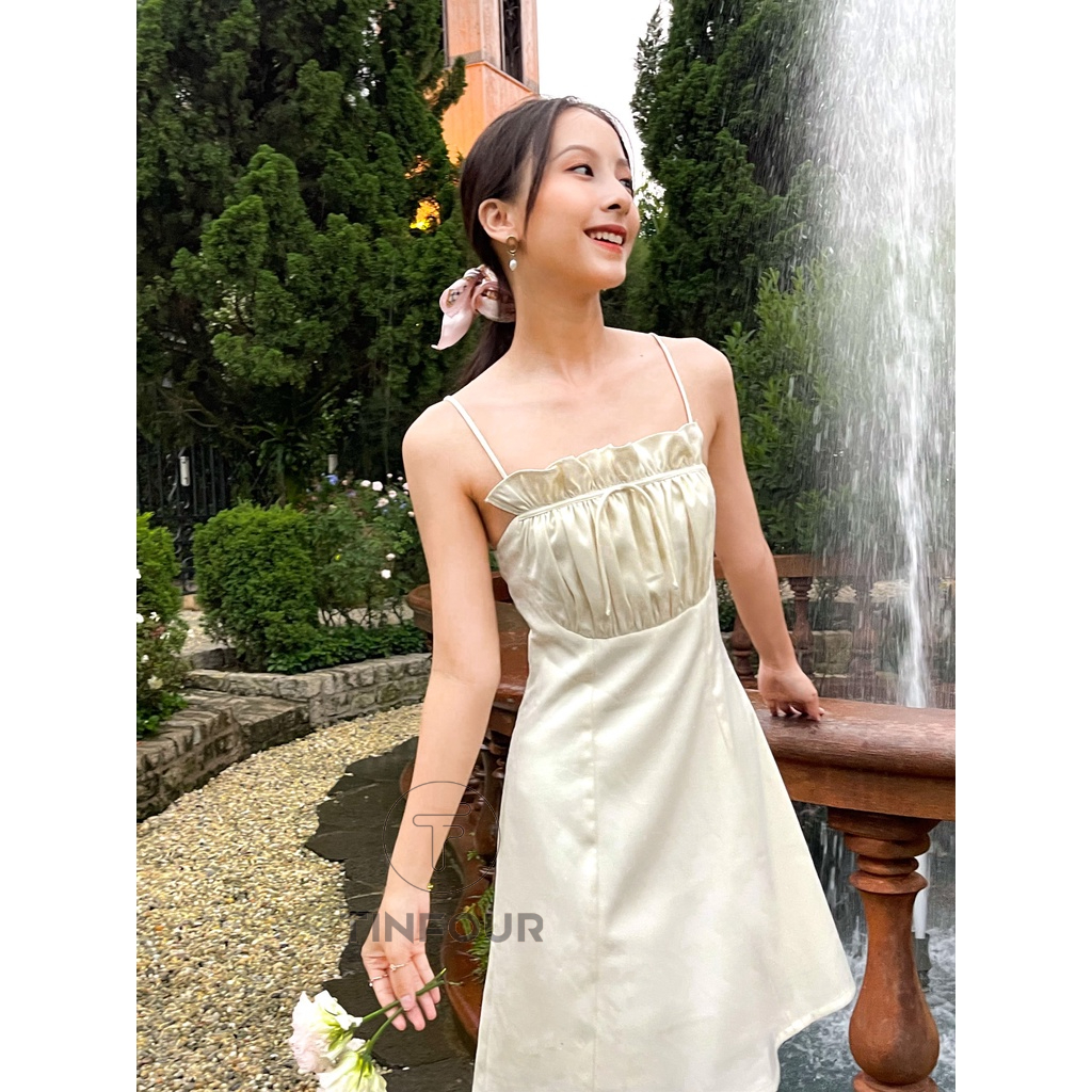 ĐẦM HAI DÂY BÈO NGỰC D333 PIERRE DRESS - TINFOUR