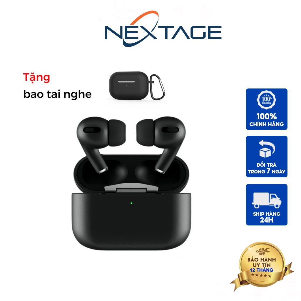 Tai Nghe Không Dây Bluetooth NEXTAGE AP Pro Đen Nhám - Định Vị - Đổi Tên - Sạc Không Dây