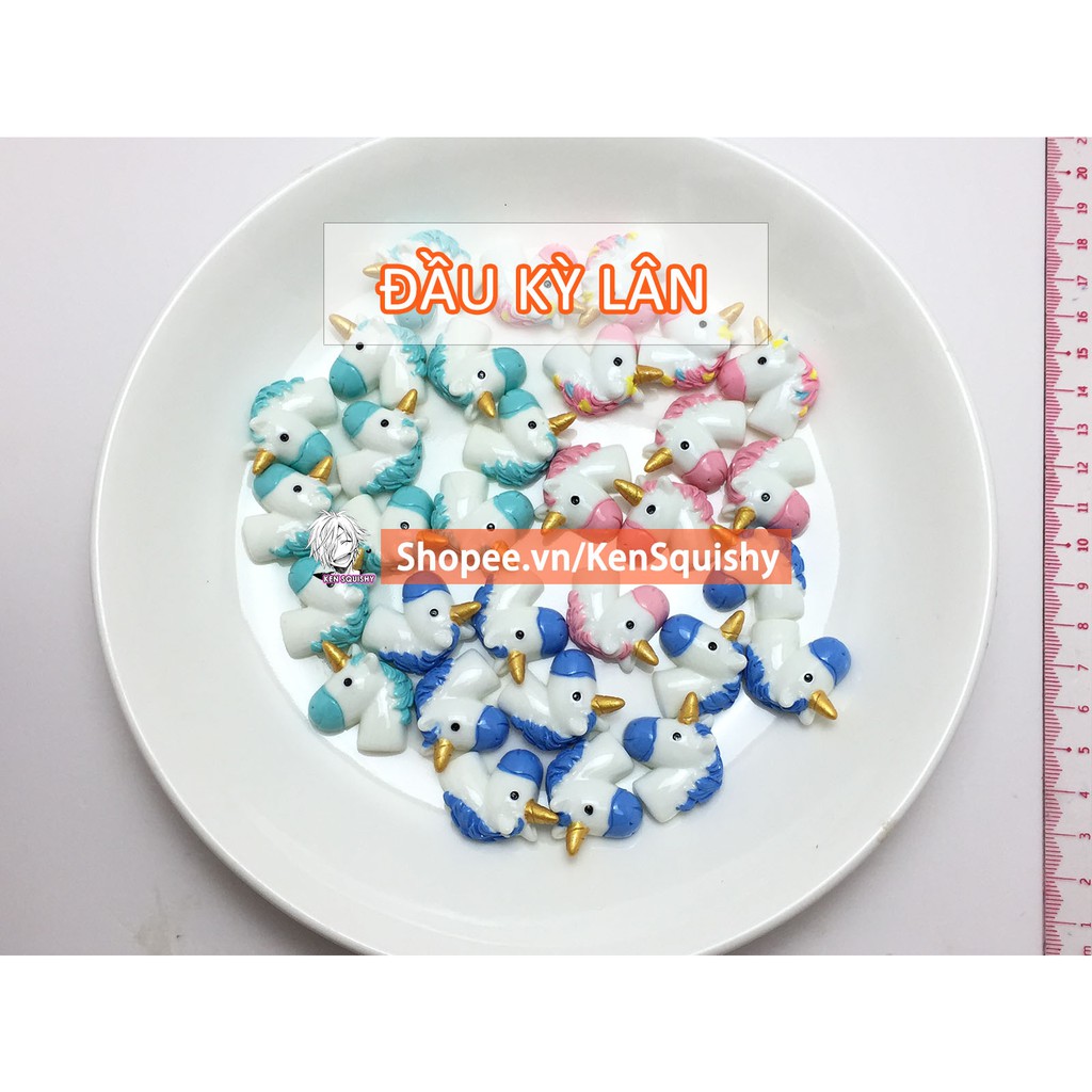 Mô Hình Kỳ Lân Đa Kiểu Nguyên Liệu Trang Trí Slime Handmade Gắn Dép