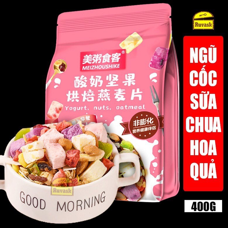 [Đủ vị] Ngũ Cốc Giảm Cân Sữa Chua Mix Hạt và Hoa Quả MEIZHOUSHIKE YOGURT, NUTS OATMEAL