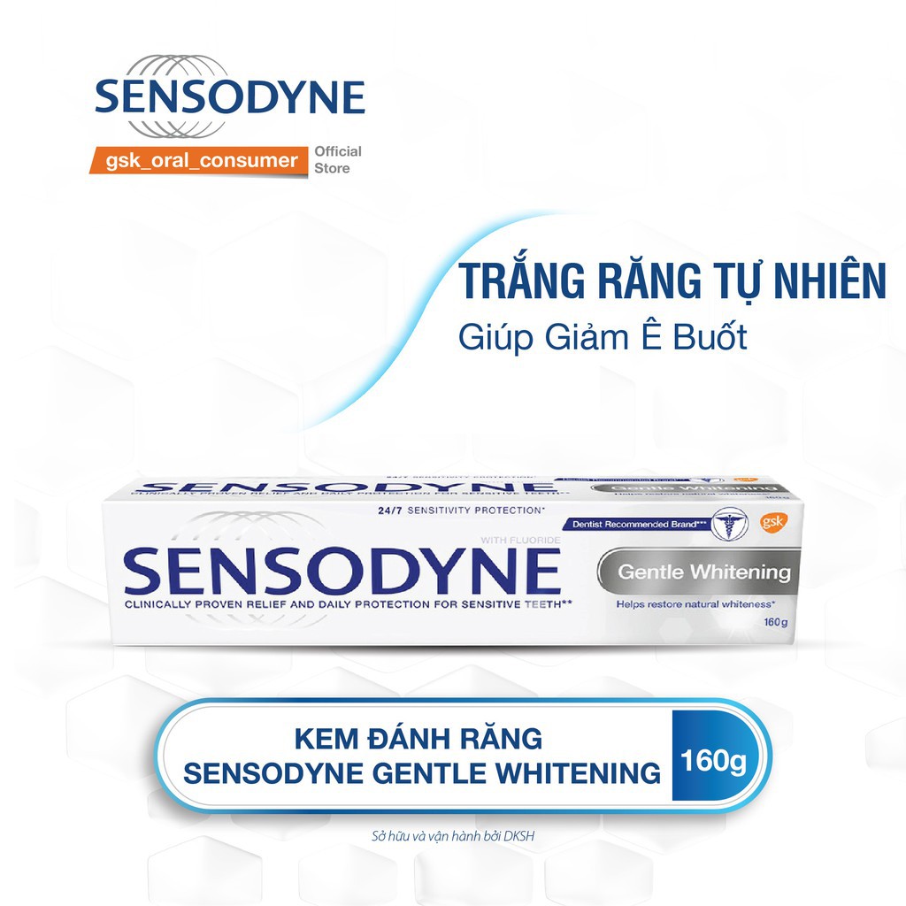 Kem đánh răng giảm ê buốt, trắng răng Sensodyne Gentle Whitening 160g