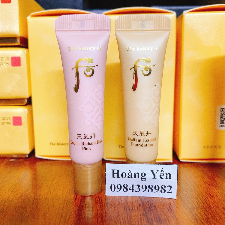 Cặp kem lót +má hồng whoo mini 8ml, lót nền whoo sum37- 6ml  date 2024