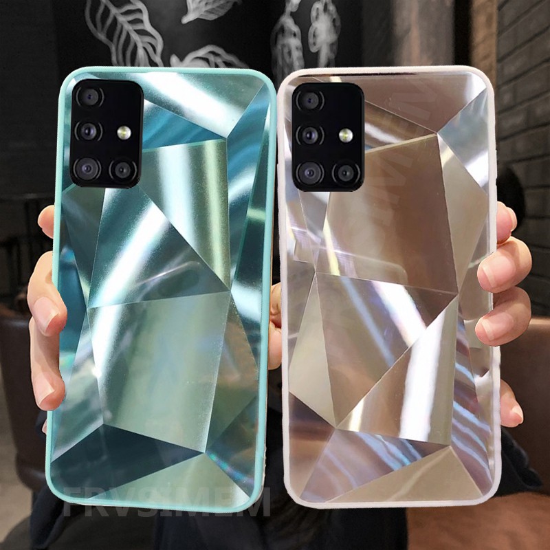 Ốp điện thoại vân đá kim cương hiệu ứng tráng gương cho Samsung Galaxy A51 A71 S20 Ultra S20 A71A51 Note 10 Plus A9 A7