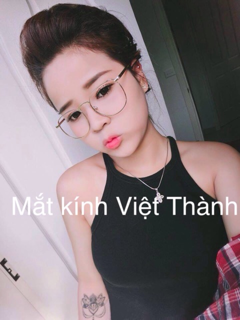 mắt kính cận vintage loại tốt lắp được cận kính mảnh kính ngố