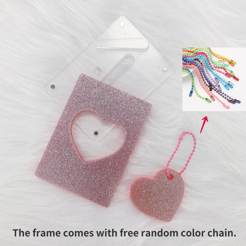 Giá Đỡ Ảnh 3inch 4inch Từ Tính Bằng Acrylic Hình Trái Tim Để Bàn Trang Trí