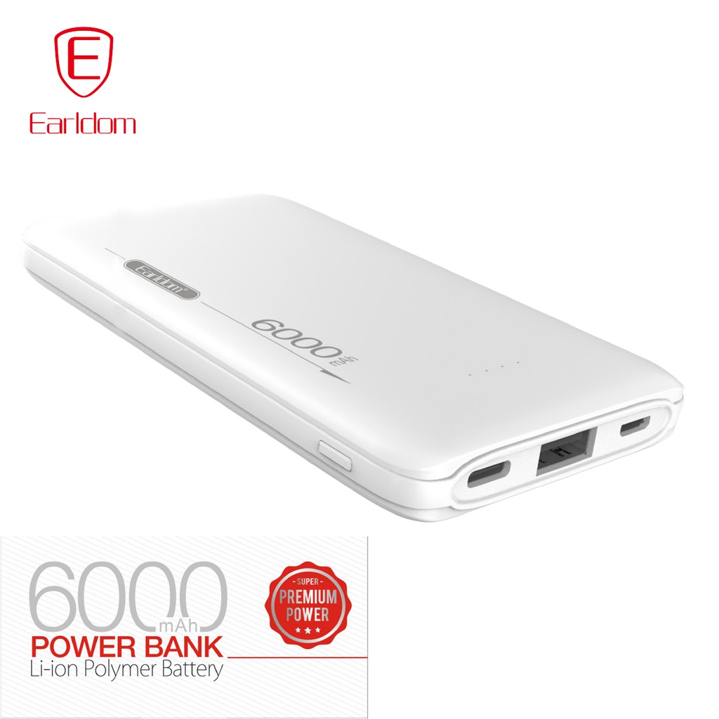 Sạc dự phòng nhỏ gọn 6000mAh Earldom PB - 24 chính hãng