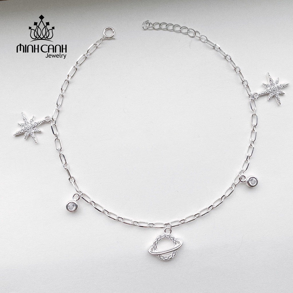 Lắc Chân Bạc Trái Đất Và Ngôi Sao Minh Canh Jewelry