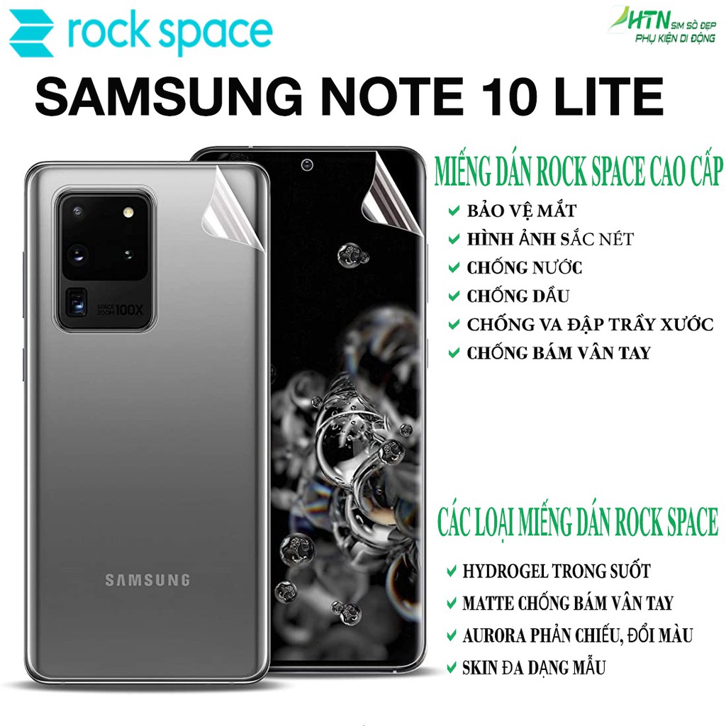 Miếng dán PPF samsung Note 10 lite cao cấp rock space dán mặt trước/ mặt sau lưng bảo vệ mắt, tự phục hồi vết xước,...