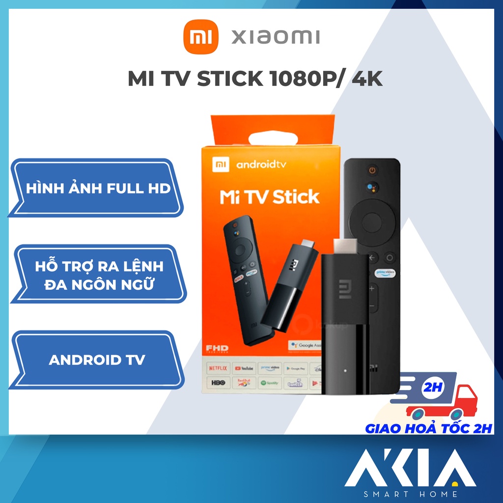 Mi TV Stick, Đầu thu Android TV Box Xiaomi Mi Stick 1080P/ 4K, Hỗ trợ ra lệnh bằng nhiều ngôn ngữ, Đa dạng ứng dụng