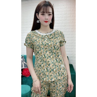 đồ bộ lửng nữ mặc nhà mùa hè chất lụa mềm min