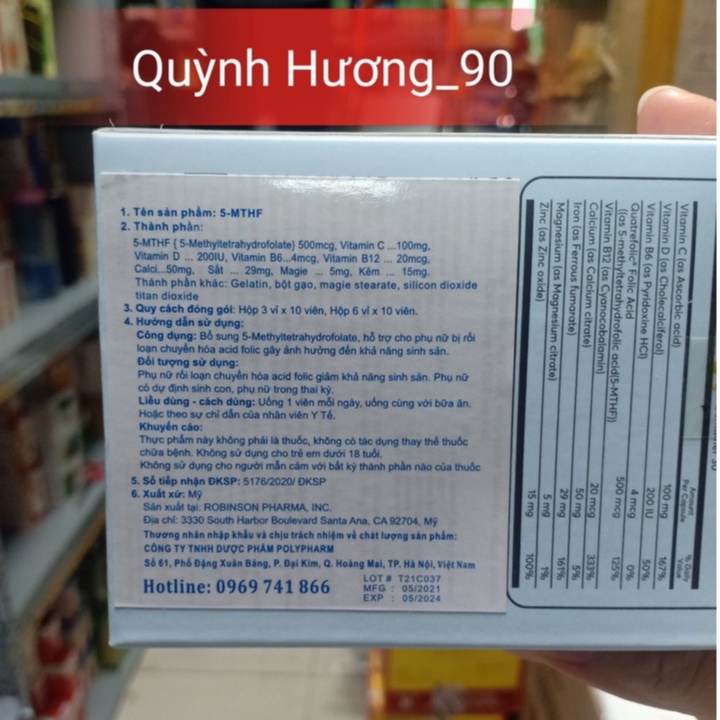 Viên uống 5-MTHF bổ sung dưỡng chất cho cơ thể.