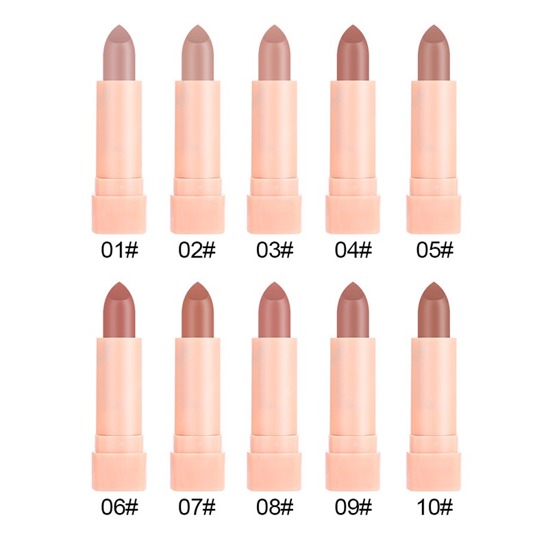 Set 10 Son Môi Mini Dạng Lỏng Dưỡng Ẩm Lâu Trôi Tiện Dụng