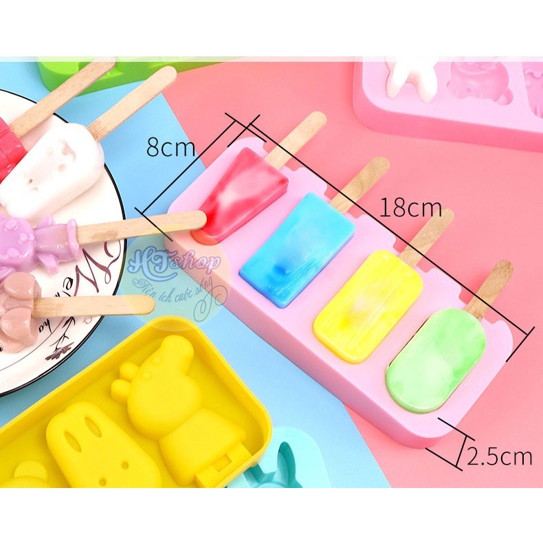 KHUÔN LÀM KEM (THẠCH) BẰNG SILICON NHIỀU MẪU CHO BÉ