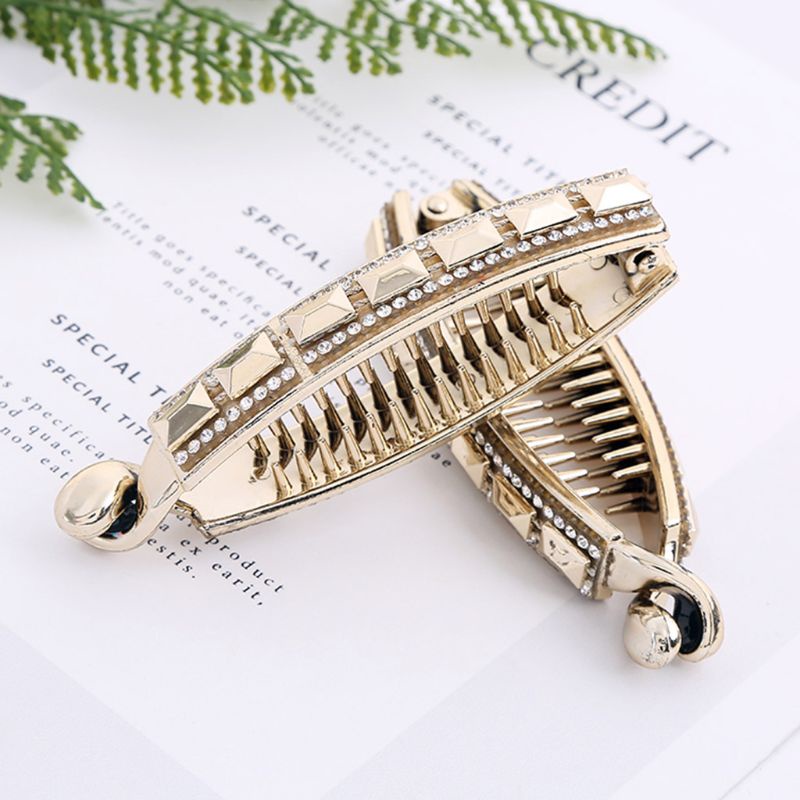 Kẹp Tóc Hình Quả Chuối Có Đính Đá Lấp Lánh