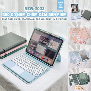 Bao Da Nam Châm Kèm Bàn Phím Tháo Rời Cho iPad Pro 11, Air 4 5, Mini 6