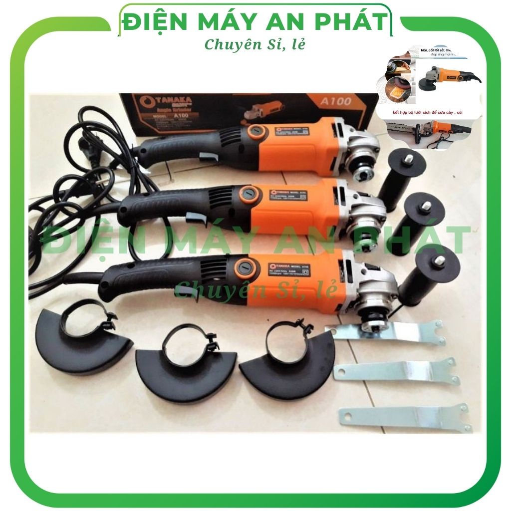 Máy mài góc cắt gạch sắt gỗ cầm tay mini Tanaka Lõi Đồng công suất 950W giá rẻ