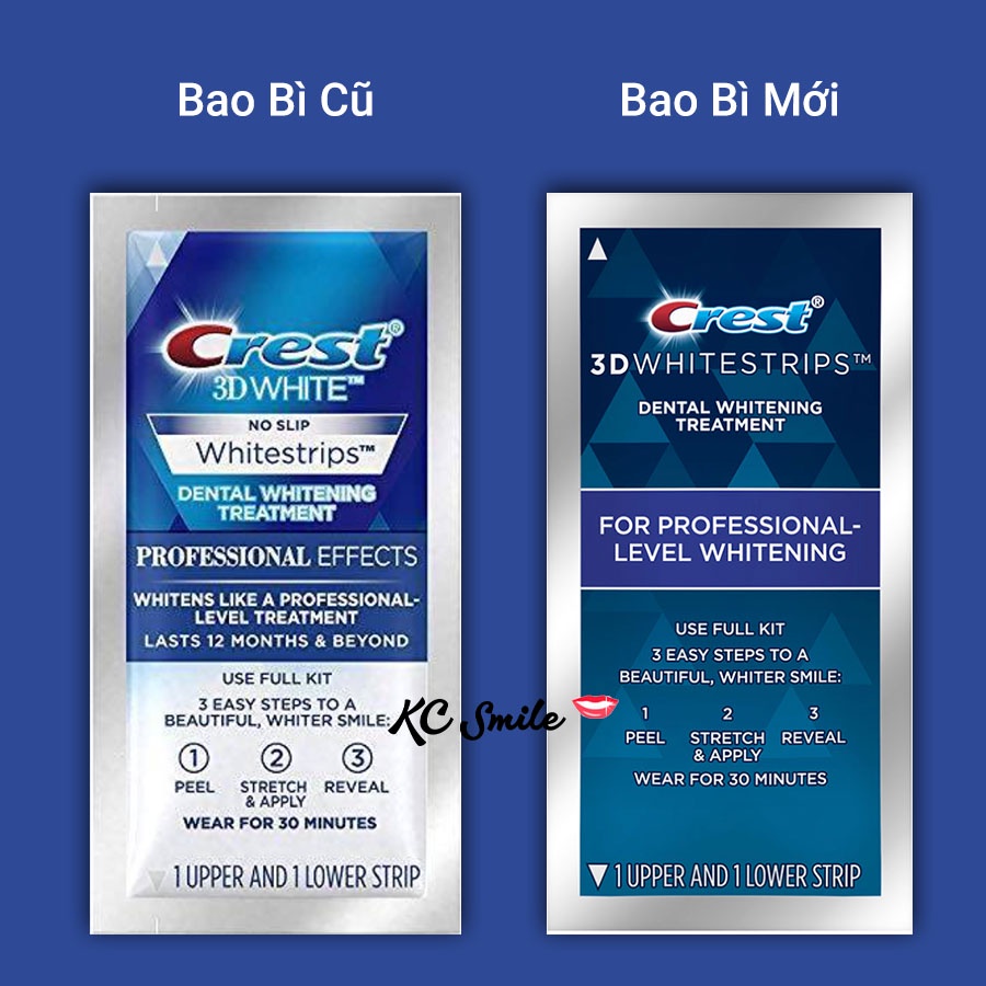 Full Liệu trình 20 ngày (20 gói) miếng dán trắng răng Crest Professional Effects