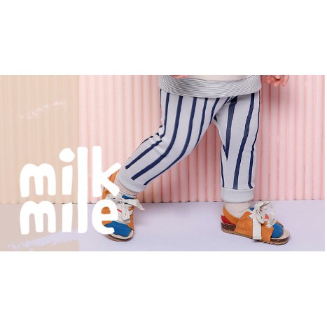 (90,120,130) Quần legging cotton kẻ xuất Hàn Milkmile moouse06