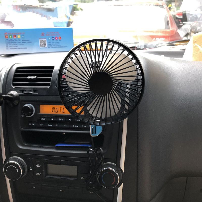 Quạt USB Thông Gió Xe Hơi 3 Tốc Độ 5V Xoay 360 Độ Tùy Chỉnh Tiện Dụng