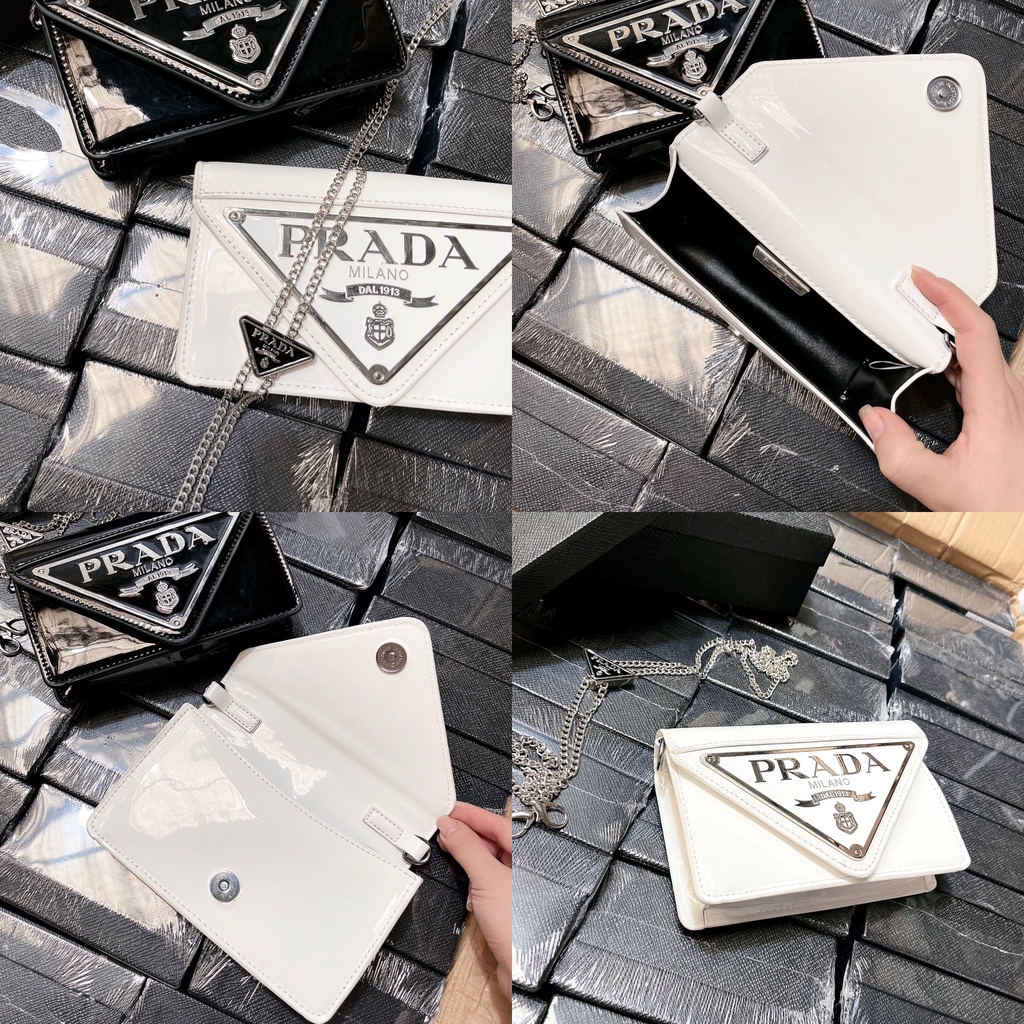 Túi xách nữ Prada da bóng chuẩn hàng đẹp dây xích