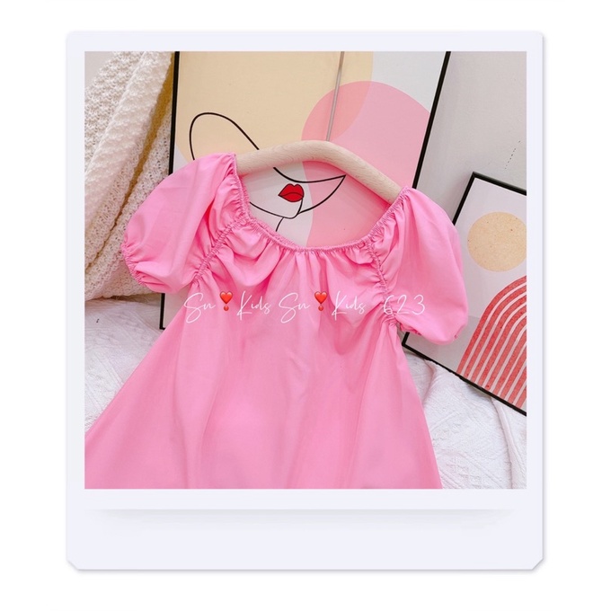 Váy thô hồng mềm mại cho bé gái