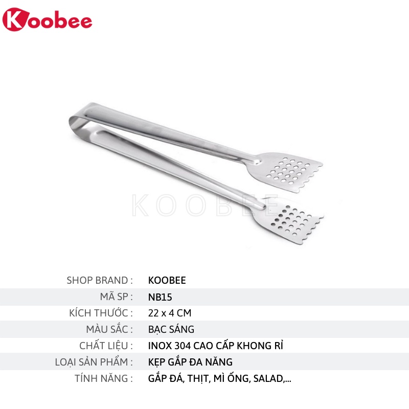 Kẹp gắp đá đồ nướng salad Inox cao cấp bền đẹp cán dài size 25cm