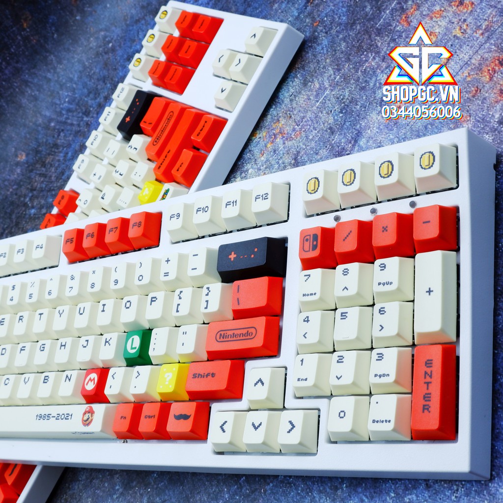 Keycap MARIO ĐỎ 2021 120 nút Nhựa PBT